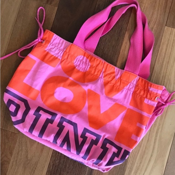 PINK Victoria's Secret Handbags - Victoria’s Secret PINK Peace Sign Tote/Beach bag